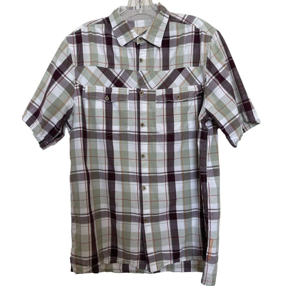 Vintage Gramicci Shirt Mens Size Large Green Plaid Cotton Button‎